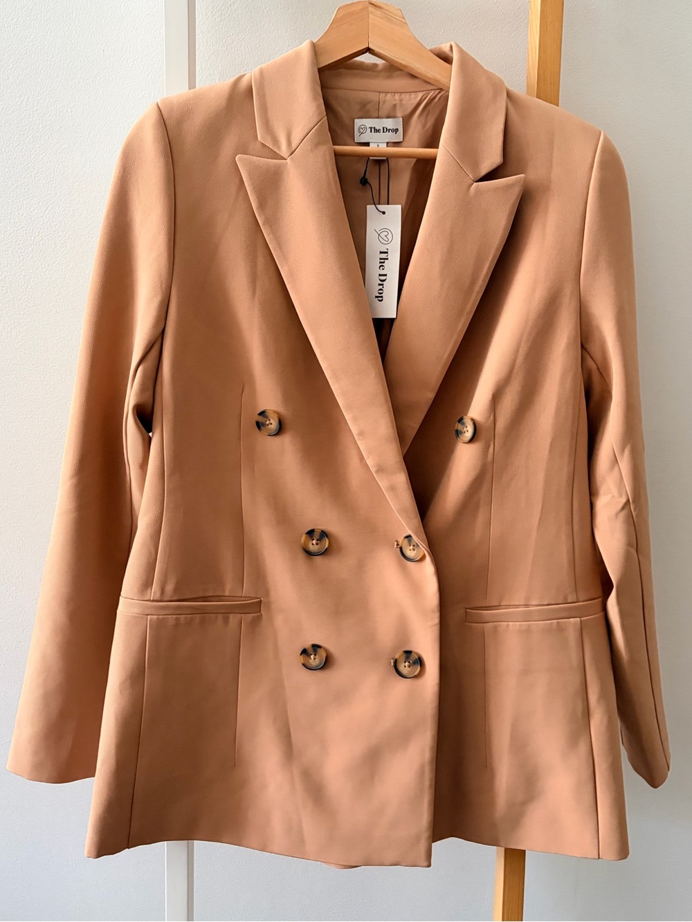 NWT Women's The Drop Double-Breasted Camel Blazer Jacket